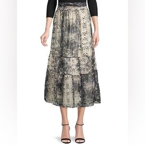 WALTER BAKER Byron Snakeskin Print Midi Skirt